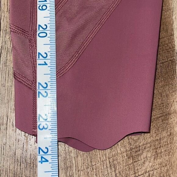 Lululemon Womens Scallop Wunder Under High-Rise Cropped Luxtreme Leggings Wine P - Picture 12 of 12